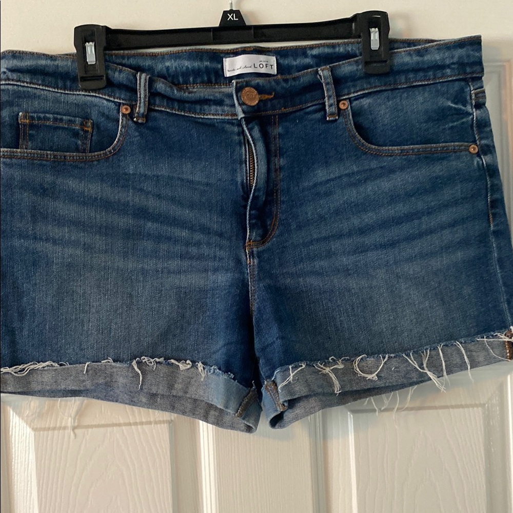 LOFT Women’s Demin Shorts with Frayed Hem